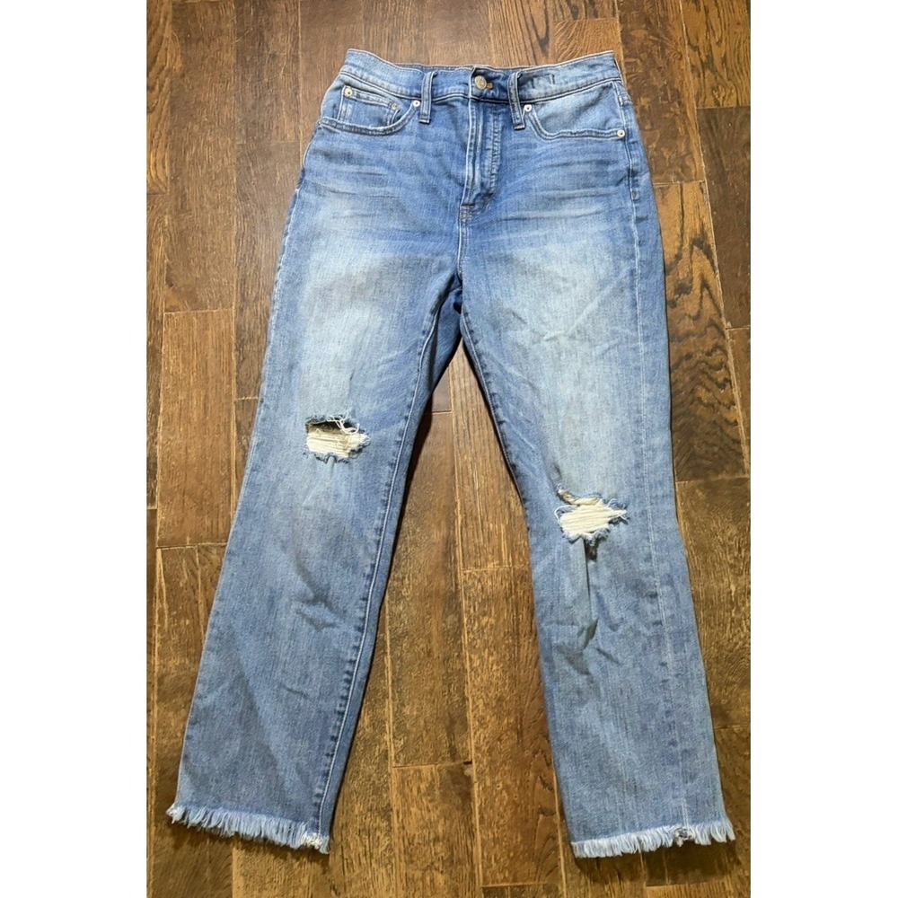 Madewell Women's The Perfect Vintage Jeans Light Wash Distressed Denim Size 28 - Picture 1 of 7